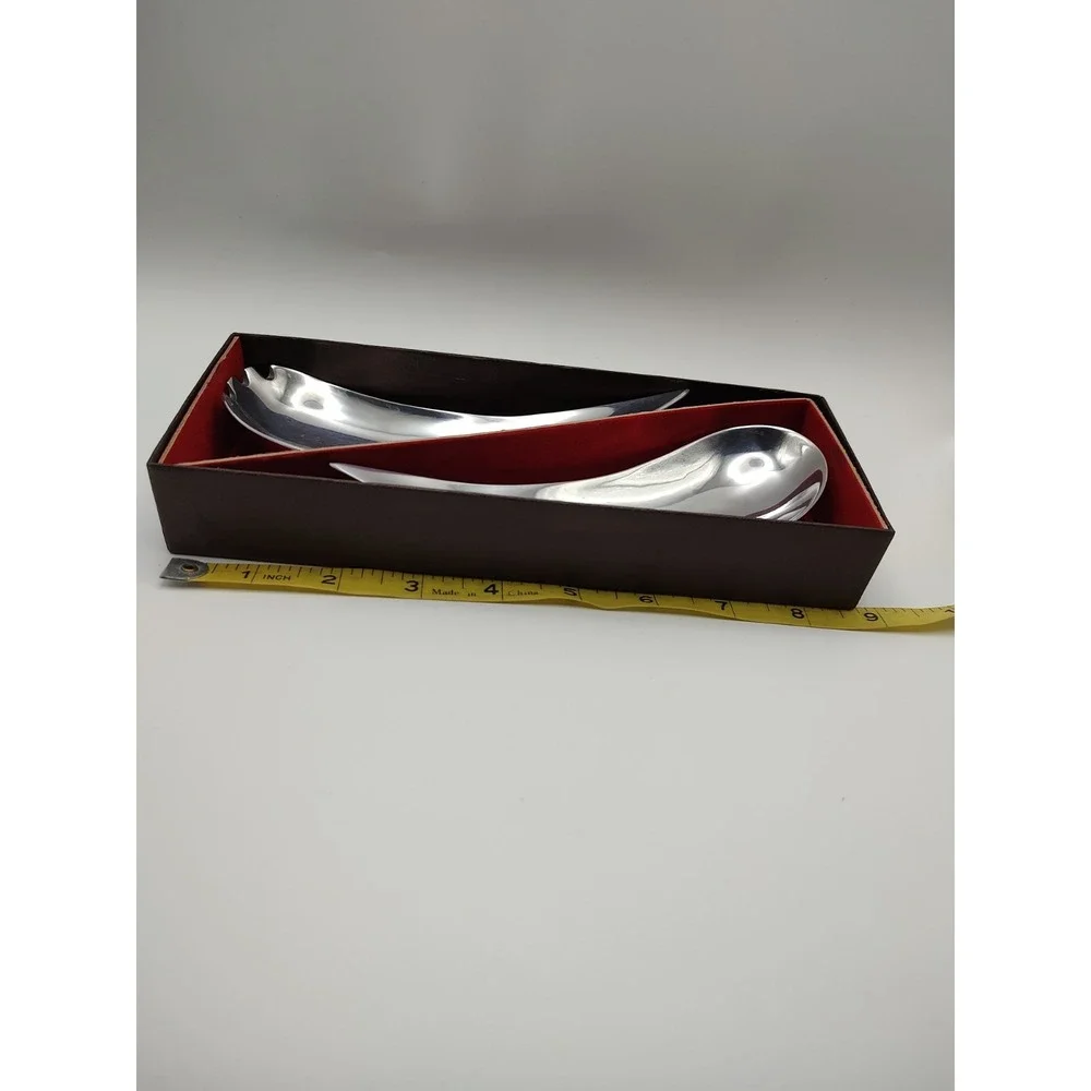 Stainless Curved‎ Salad Serving Spoons Modern Sculptural Dolphin